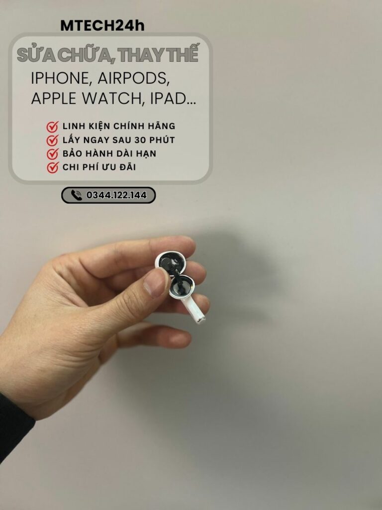 Thay pin AirPods nhanh chóng, chính hãng tại Mtech24h