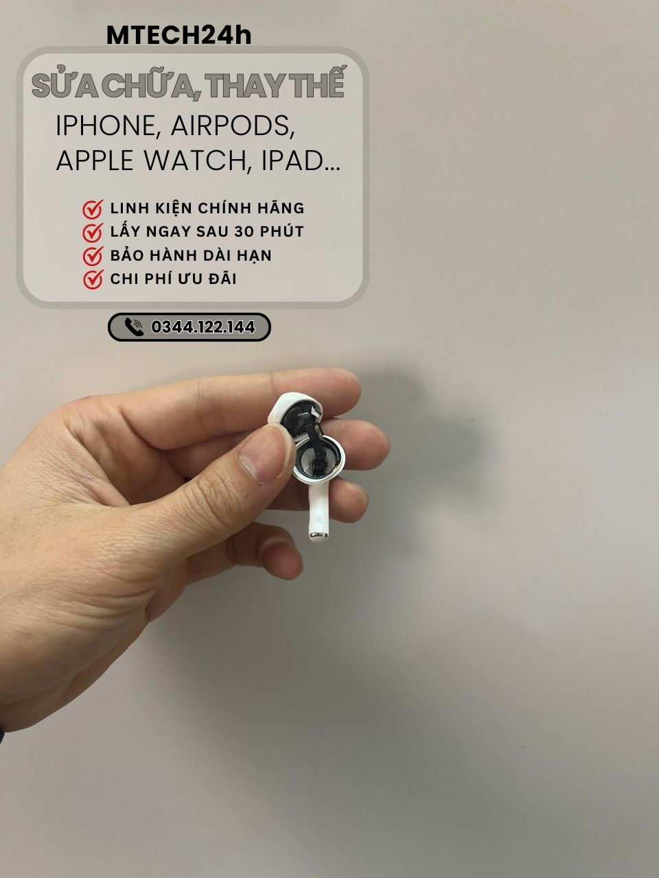 AirPods "lột xác" với dịch vụ thay pin chính hãng, giá rẻ tại Hà Nội