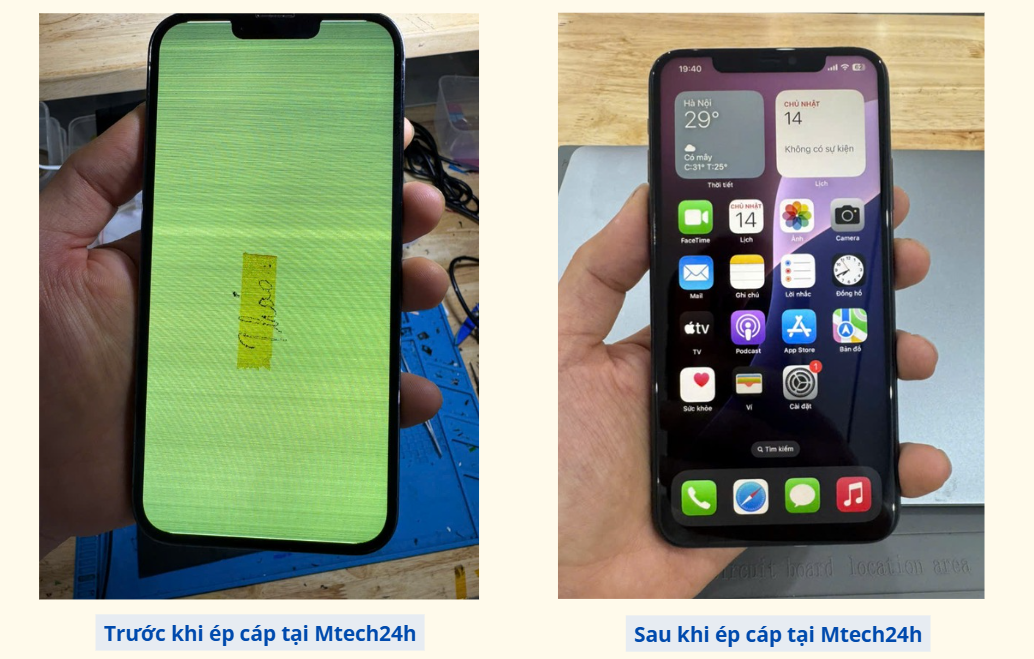Sửa Màn Hình Xanh Trắng iPhone: Giá Bao Nhiêu, Có Nên Ép Cáp Hay Thay Mới?