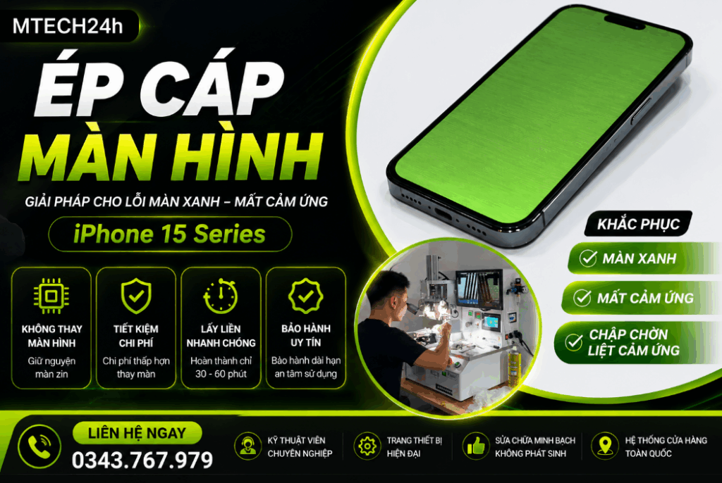 Cách Sửa iPhone 15 Bị Màn Xanh Không Phản Hồi Cảm Ứng